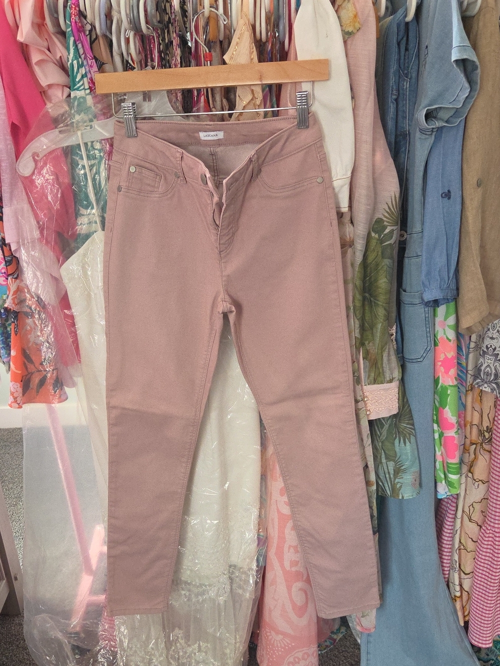 High-Rise Slim Skinny Jeans in Dusty Rose